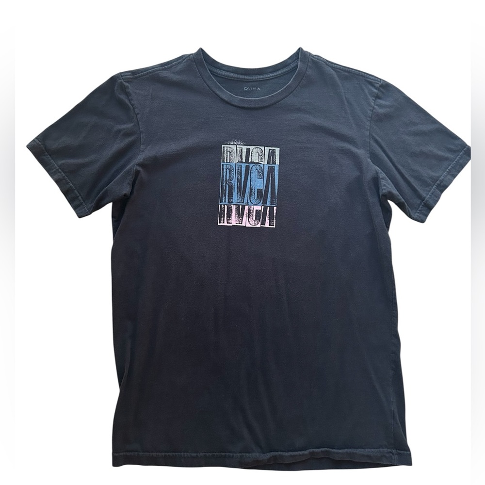 RVCA Men's Charcoal Tee with Logo